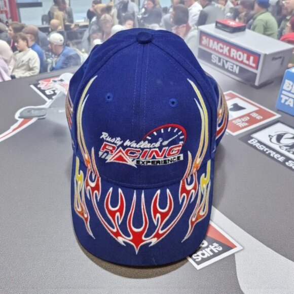 Head Shots Rusty Wallace Racing Experience Ball Cap Sports Hat Flames NASCAR - Picture 2 of 7